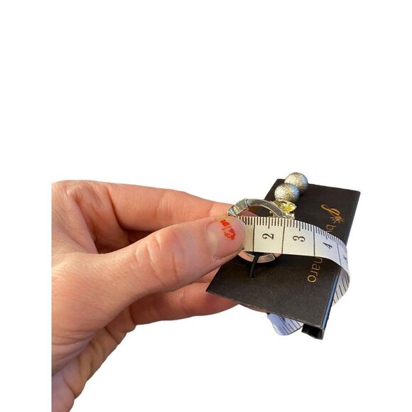 g by Gennaro Stud Heart Rhinestone Earrings Love Ring Set - Picture 6 of 6